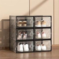 Boîte de rangement de chaussures en plastique Transparent Sneaker organisateur anti-poussière conteneur bacs de rangement de chaussures boîtes à chaussures empilables