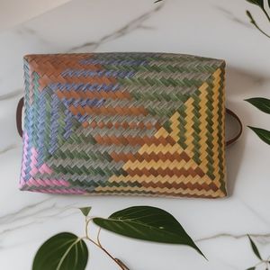 Colorful Woven Storage Basket <b>Rectangle</b> Handmade For Living Room Desktop Organization - Product Image 3