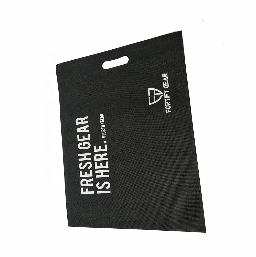 Custom Logo Retail Print Cheap Die Cut Ultrasonic Wave Bag PP Non Woven Bag