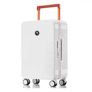 aluminum trolley luggage sets on wheels women travel luggage bags