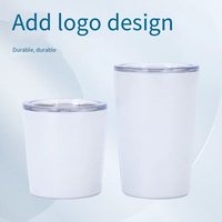 Logo personnalisé 8/12 oz tasse à lait droite durable tasse à lait gobelet à café sous vide à double paroi avec couvercle
