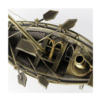 Blackhorsegifts Métal Art Artisanat Souvenir Cadeaux Base En Bois Plaqué Or Métal Venise Bateaux Modèles De Navire pour La Décoration