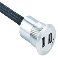 Enchufe de montaje en Panel de 2 capas Micro USB 2,0 hembra a macho de 22mm con Cable de 60cm Conectores de dos capas para Micro USB2.0