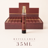 Flacons de parfum vides format voyage 35 ml, 480 pièces, boîte de présentation noire, atomiseur rechargeable, vente en gros, logo personnalisé