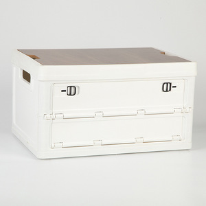 High Quality Camping <b>Storage</b> <b>Box</b> With Wood Lid Large Capacity Plastic Outdoor Car Truck Folding <b>Storage</b> <b>Box</b> With Lid - Product Image 6