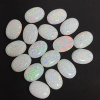 Opale Créée en Laboratoire 18x13mm Grande Taille Opale Noire à Feu Blanc Cabochon Plat Pierres Libres Prix