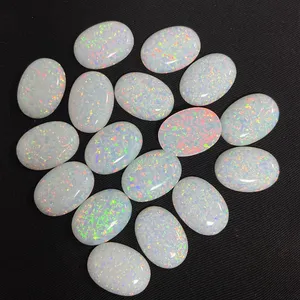 Opal Cabochons Lab Create Opal 18x13mm Big Size White Fire Black Opal Stone Flatback Cabochon Loose Opal Price