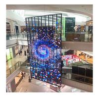 Layar LED Mesh Fleksibel Transparan Outdoor IP66 P62.5/62.5mm 256LEDs/m, Kecerahan Tinggi RGB/RGBW, CRI 90