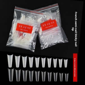 Uñas postizas transparentes de color natural con cabeza plana para perros, sin dejar rastro, estilo francés, puntas finas para perros, 500 unidades - Product Image 1