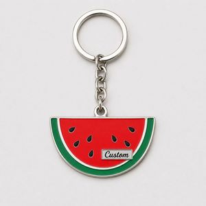 Porte-clés personnalisés en métal de haute qualité en forme de pastèque pour la promotion estivale des fruits, vente en gros - Product Image 3