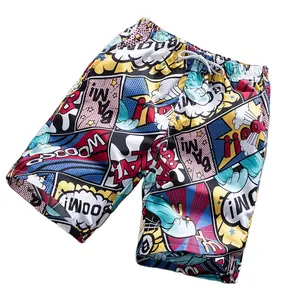 Sneldrogende Strand Shorts Print Patroon Gepersonaliseerde 100% Polyester Anime Zwembroek Voor Mannen Custom