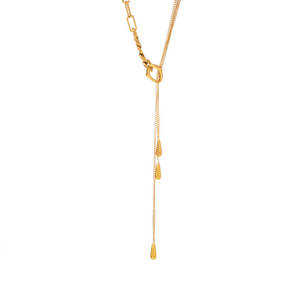 Collar largo tipo lariat de joyería fina, cadena para suéter de moda, chapado en oro PVD de 14K y 18K, de acero inoxidable 316L personalizado para mujer. - Product Image 5