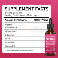 CHTNature OEM Suppléments Créatine Monohydrate HCL Liquide 30ml/50ml/60ml Gouttes de Créatine