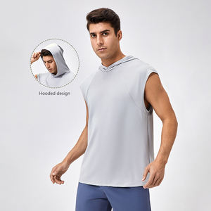 Chaleco Deportivo OME al por Mayor, Transpirable, de Punto, para Gimnasio, Correr, Camiseta Deportiva sin Mangas con Capucha, en Oferta - Product Image 1