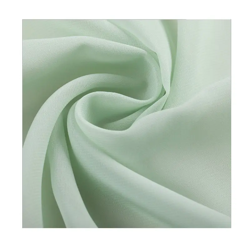 Tissu 100% Polyester en mousseline de soie française, étoffe Georgette 100D teint uni, pour Hijab, vente en gros, 100%