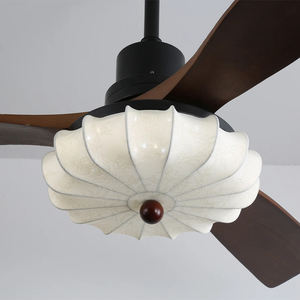 Wabi Sabi โคมไฟเพดานสไตล์จีนย้อนยุคห้องนั่งเล่นห้องรับประทานอาหารบ้านชาห้องนอนไม้เนื้อแข็งโคมไฟผ้าใบมีด - Product Image 6