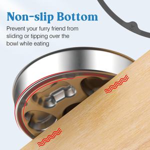 Bol à nourriture pour chien en acier inoxydable interactif, design puzzle, bol pour animaux de compagnie, fond antidérapant, alimentation lente pour chatons et chiens - Product Image 5