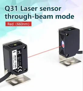 Kare stil lazer sensörü anahtarı PNP NPN 30m ışın lazer sensörü ile algılama mesafesi