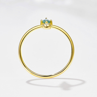 Bague Peishang en argent sterling 925 plaqué or 14 carats, minimaliste, polie, fine, en forme de cerf-volant, avec pierre d'agate mousse