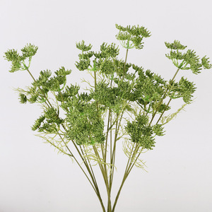 Artificial Lace Flower Purple Green Plastic Foam Wire High Simulation Wedding Home Decor Ornament 5-<b>Head</b> Natural <b>Style</b> - Product Image 3