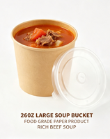 Bol à soupe jetable en papier kraft biodégradable à paroi simple, design personnalisé, pour emballage de petit-déjeuner à emporter