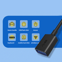 Câbles d'extension USB mâle vers USB femelle avec gaine en PVC, conducteur en cuivre pur USB2.0, support pour téléphone