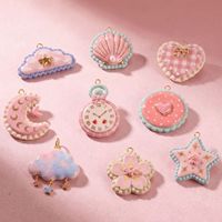 Cremefarbener Anhänger im Wolken-, Muschel-, Herz-, Stern- und Kirschblüten-Design für DIY-Armbänder und Halsketten