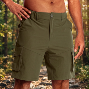 Short Cargo Homme Taille Plus, 4 Way Stretch, Décontracté, 6 Poches, Smart Casual Workout Shorts avec Taille Grande Taille Brodée - Product Image 2