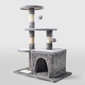 Árbol para Gatos Moderno de Alta Calidad, Personalizado por el Fabricante, Grande, Color Gris Oscuro, con Rascador de Felpa, Creativo, de Múltiples Niveles, Casa para Gatos - Product Image 5