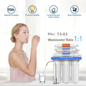 Heim-Wasserreiniger-Filter fünf-Stufen-Filtration hocheffizienter wandmontierter haushalts-RO-Wasser-Reiniger für heißes und kaltes Wasser