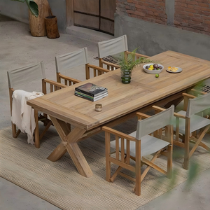 Silla de Director Plegable de Madera Maciza con Lona, Estilo Artístico Retro y Nostálgico, Muebles de Exterior para Patio, Camping, Portátil - Product Image 5