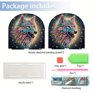 Home Decoration Creative <strong>Pattern</strong> DIY Crystal Diamond Embroidery <strong>Crafts</strong> New Wolf Cartoon Animal Abstract Style Printed Tissue Box - Product Image 6