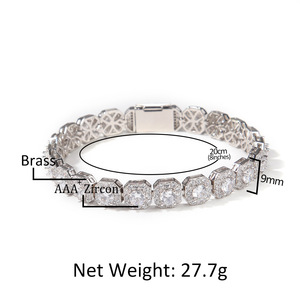 Pulsera de Zirconia Cúbica con Diseño de Caramelo de Roca, Pulsera de Alta Gama para Hombre - Product Image 6