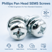Vis combinées à tête cylindrique Phillips métriques M3 M4 M5 M6 avec rondelles intégrées, fabricant chinois SEMS Fastener
