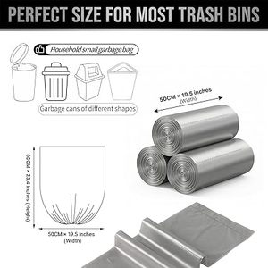 Bolsas de Basura Negras Resistentes Huamaohengchun, Sin Perfume, Sin Solapas, Forros Gruesos para Cocina, Baño, Dormitorio y Oficina - Product Image 2