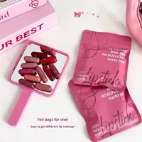 Coffret de 12 rouges à lèvres en capsule, format voyage, longue tenue, non-collant, fini mat, pour étudiants