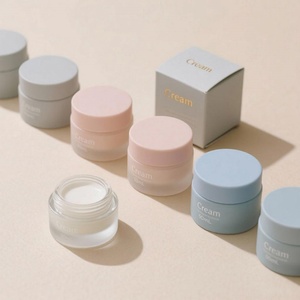 Face Eye Body Skin Cream Packaging <b>Jar</b> 30g 50g 100g Custom <b>Empty</b> Purple Blue pink Cosmetic Glass Cream <b>Jar</b> - Product Image 5