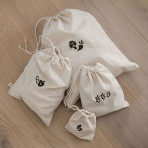 Bolsa de Lona de Algodón Puro Reutilizable de Buena Calidad, Bolsa de Algodón Muselina Orgánica, Bolsas de Regalo de Algodón Ecológico con Logotipo Impreso - Product Image 1