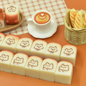 Cucciolo carino Toast in resina Flatback Cabochon casa delle bambole in miniatura cibo charm per fai da te custodia per telefono accessori decorazione - Product Image 4