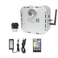 Projecteur LED à fibres optiques argenté 27W 12V, contrôlé par application, effet ciel étoilé respirant et clignotant