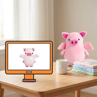 Porte-clés en peluche cochon personnalisé populaire de 10 cm, jouets en peluche animaux avec certification CE, jouets doux pour tout-petits