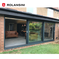 Porte coulissante en aluminium sur mesure certifiée AS2047 Rolansini, résistante aux intempéries, avec verre trempé, pour terrasse extérieure, balcon