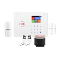 Système d'alarme intelligent sans fil Tuya WIFI/GSM/RF433 avec détecteur PIR/capteur de porte/sirène/télécommande