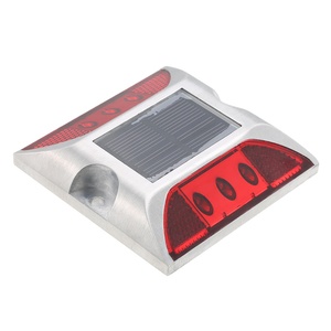 Borne de signalisation routière solaire LED réfléchissante œil de chat, prix de la borne de signalisation routière solaire réfléchissante, lumière clignotante - Product Image 1