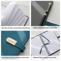 Libreta de Negocios A5 de PU, Gruesa, con Cierre Magnético y Tornillos, para Registro de Reuniones de Oficina, Impresión de Logotipo, Multifuncional, para Regalo