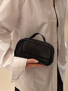 Bolsa de maquillaje de tela de malla - Bolsa de almacenamiento de cosméticos portátil para viaje con función transpirable - Product Image 3