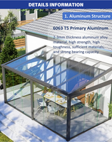Serre de jardin préfabriquée OEM en verre avec structure en aluminium pour toutes les saisons