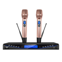 Microphone sans fil UHF True Diverstity Microphone karaoké Bonne qualité Noir Chant M30 Cravate de microphone sans fil professionnel