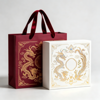 Sac en papier d'art de luxe de haute qualité avec poignée en ruban, emballage de boîte cadeau en carton, boîte à thé haut de gamme, logo personnalisé, image de marque d'entreprise