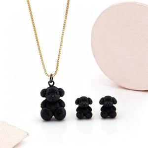 <span class=keywords><strong>Conjunto</strong></span> de Joyería de <span class=keywords><strong>Collar</strong></span> <span class=keywords><strong>y</strong></span> <span class=keywords><strong>Pendientes</strong></span> con Diseño de Oso, Bonito Regalo de Moda para Cumpleaños, con Piedra, Venta al por Mayor, Lindo Diseño de Perro Animal - Product Image 2
